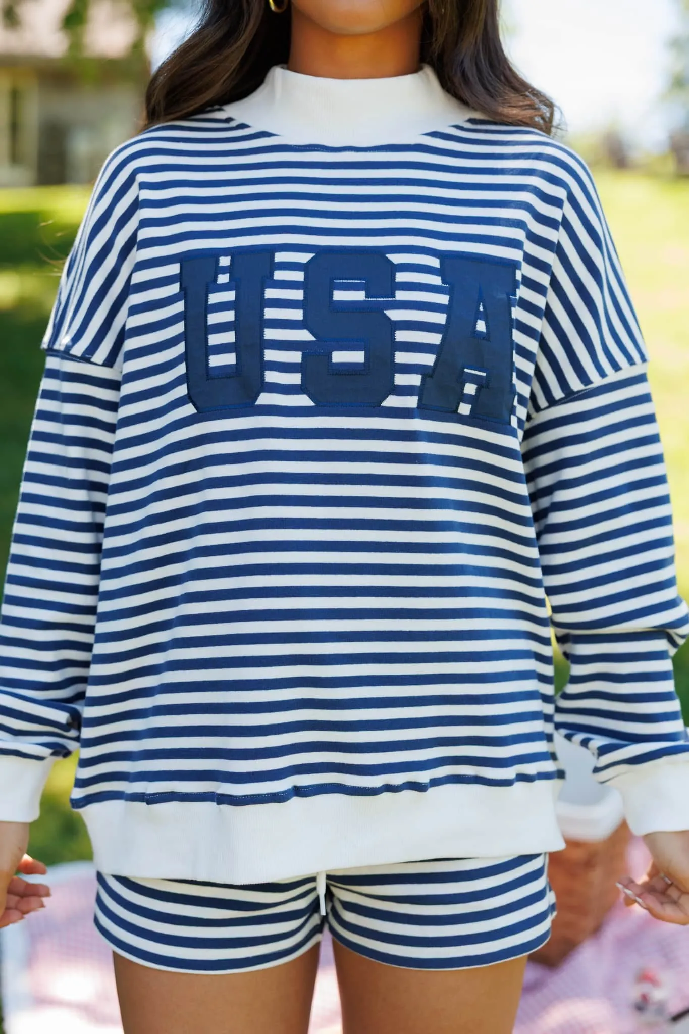 Americana Club Mock Neck Sweatshirt sold by LANE 201 product image thumbnail 2