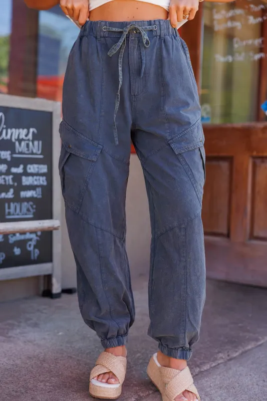Washed Cargo Cotton Jogger Pants made by In February