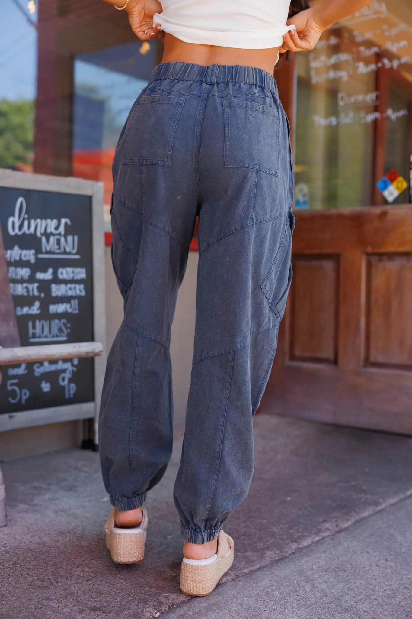Washed Cargo Cotton Jogger Pants sold by LANE 201 product image thumbnail 4