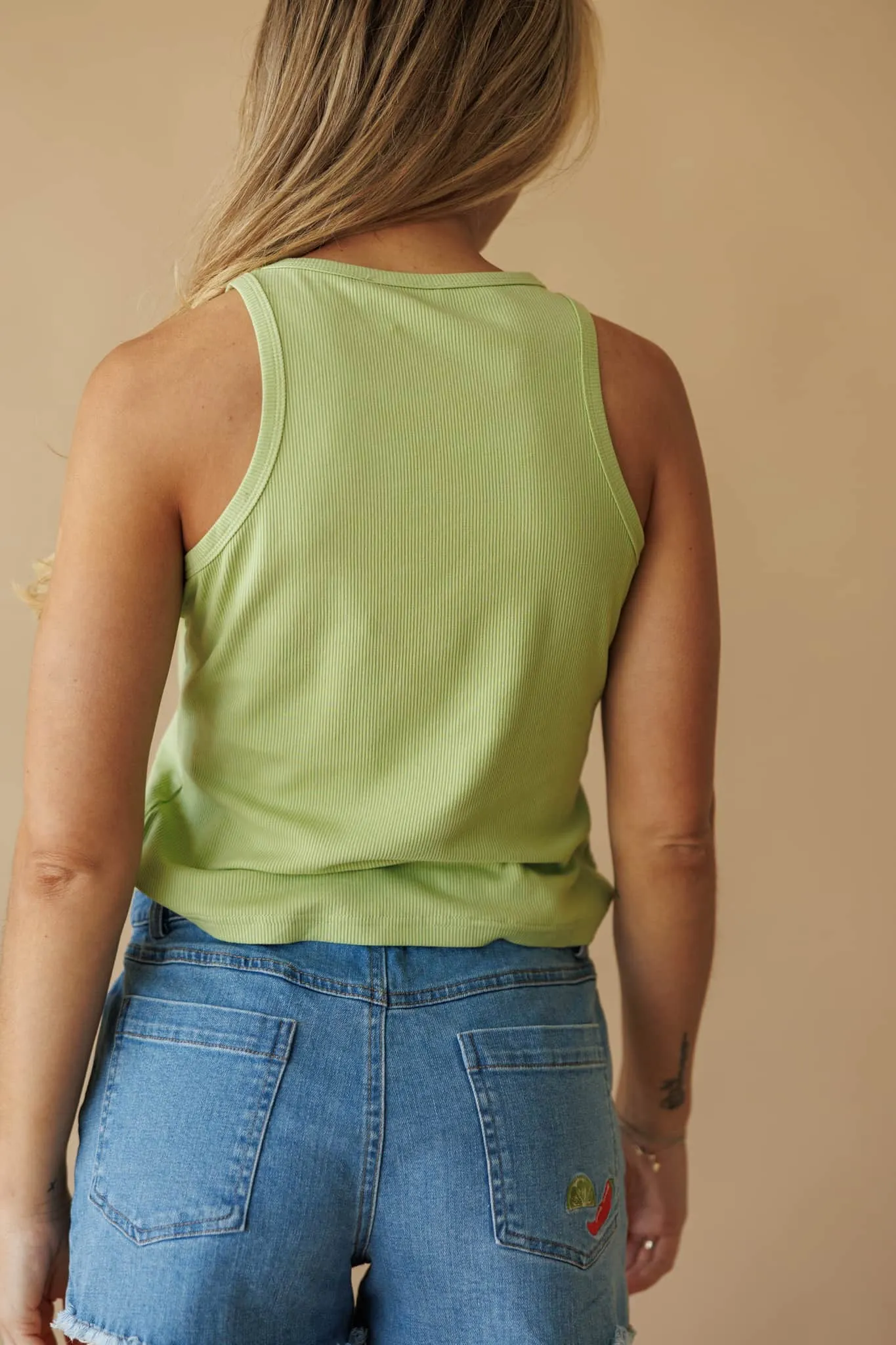 Beaded Lime Tank Top sold by LANE 201 product image thumbnail 3