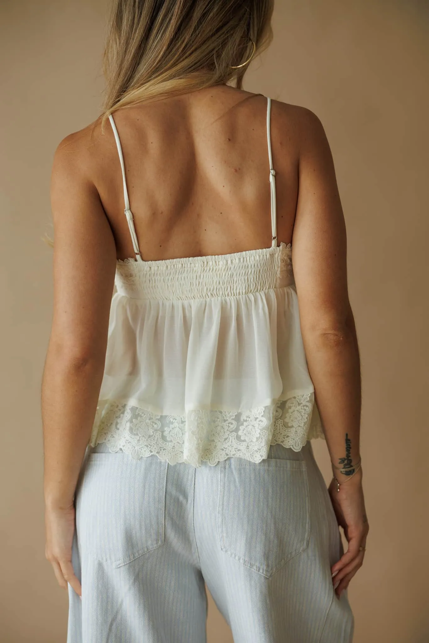 Jadyn Lace Trim Cami Top sold by LANE 201 product image thumbnail 4