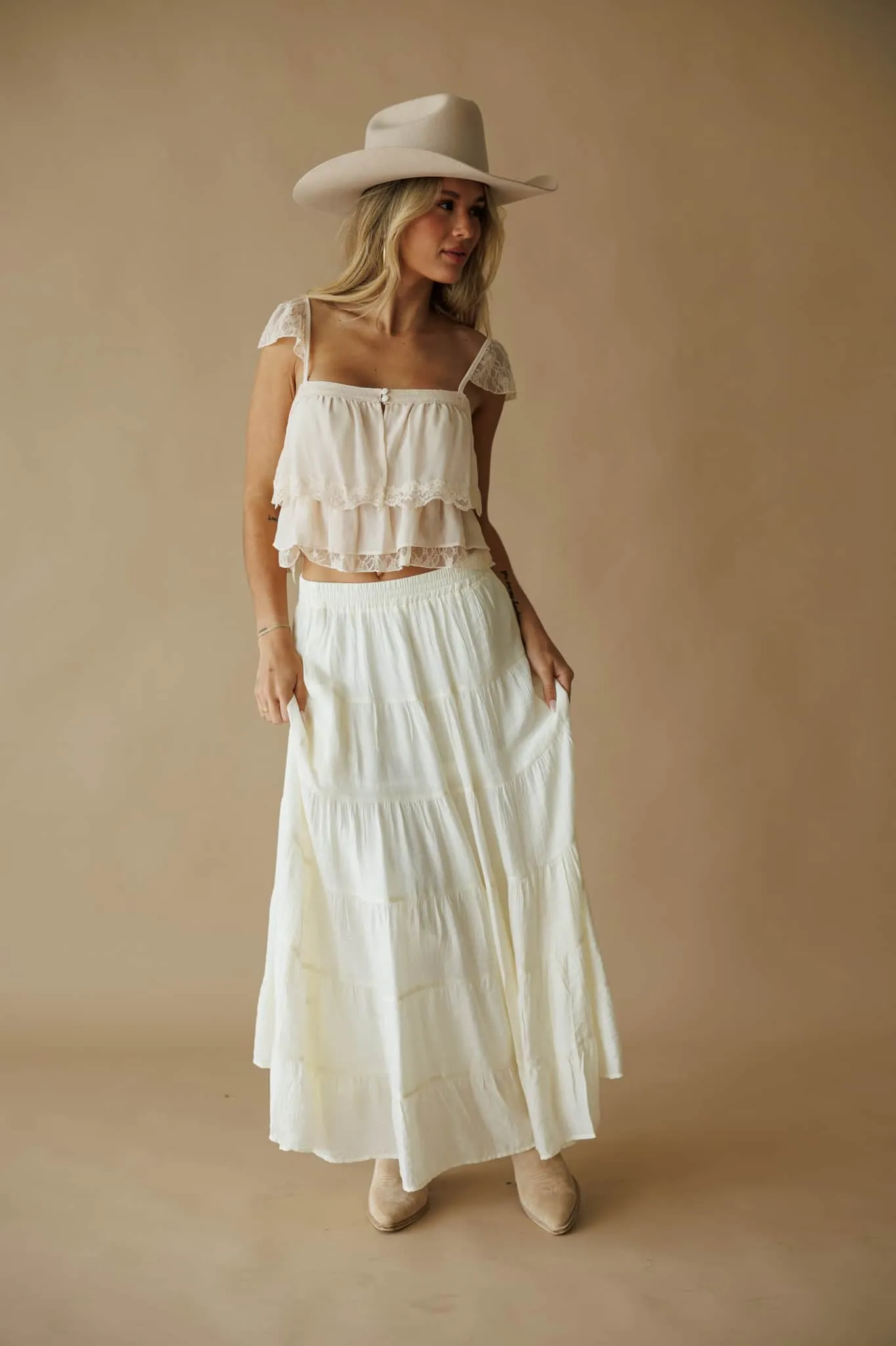 Sahara Tiered Maxi Skirt sold by LANE 201 product image thumbnail 3