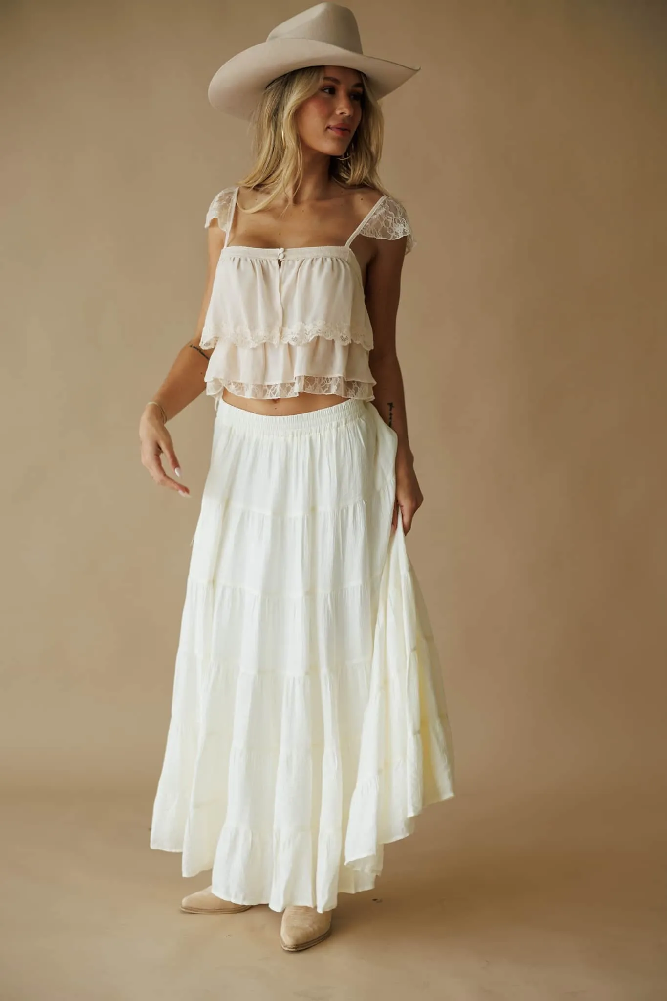 Sahara Tiered Maxi Skirt sold by LANE 201 product image thumbnail 2