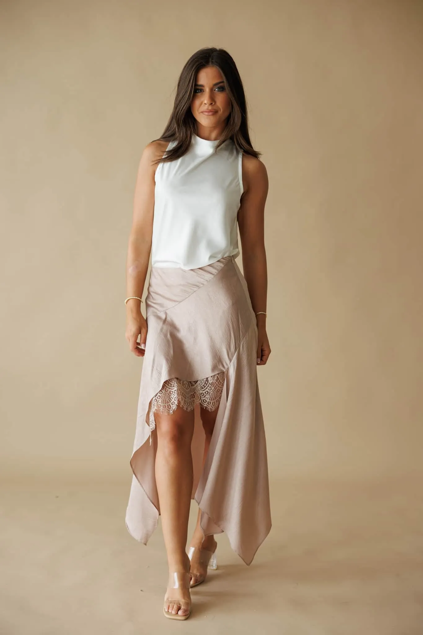 Silkshift Satin Lace Skirt sold by LANE 201 product image thumbnail 2