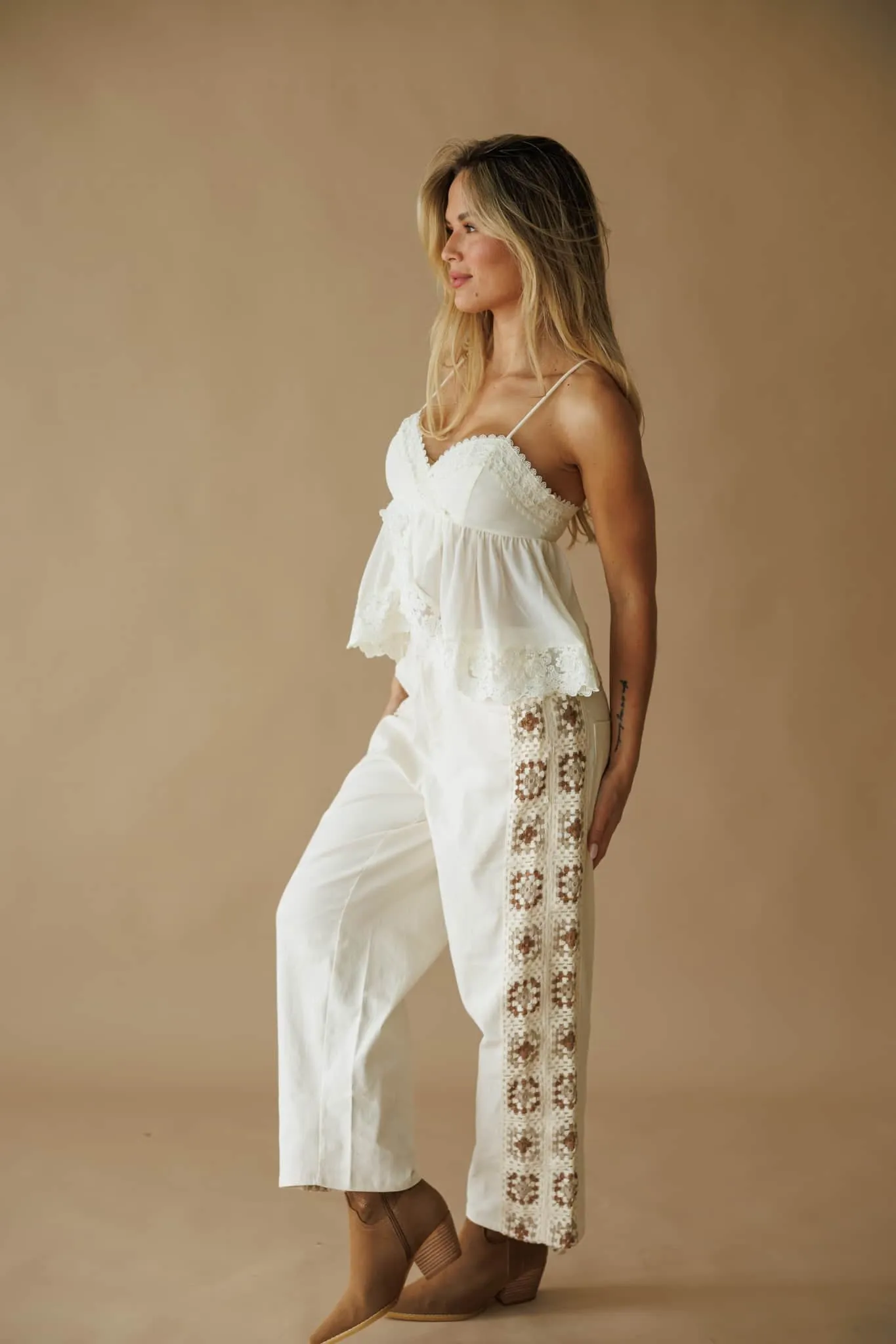 Boheme Crochet Wide Leg Pants sold by LANE 201 product image thumbnail 5