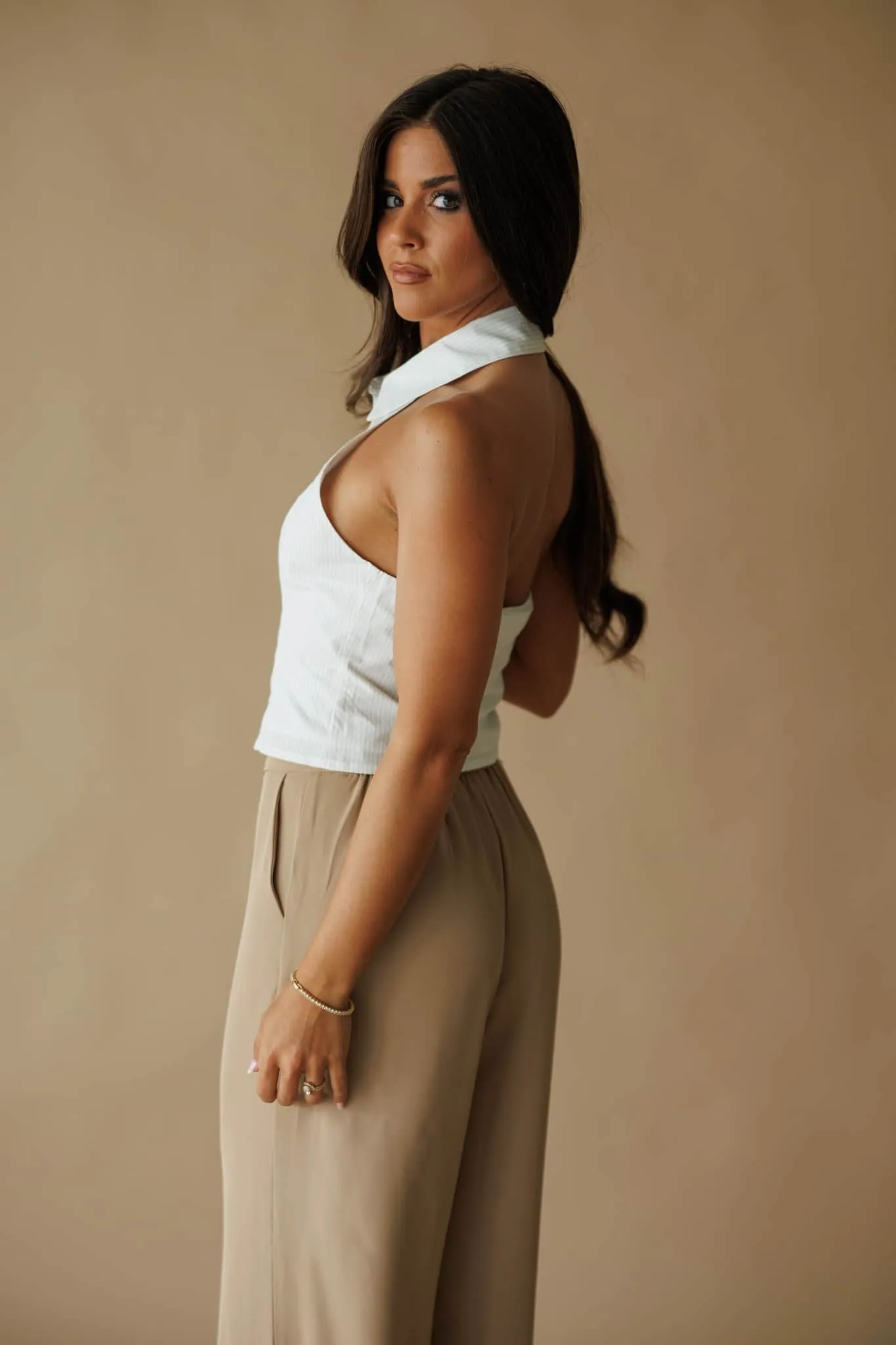White Collar Halter Top sold by LANE 201 product image thumbnail 2