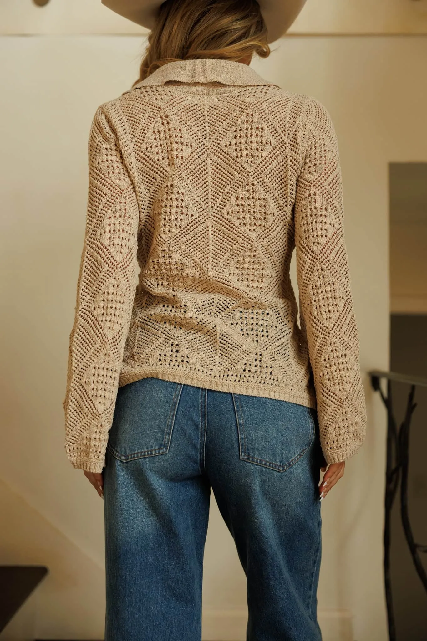 Through The Grid Knit Top sold by LANE 201 product image thumbnail 3