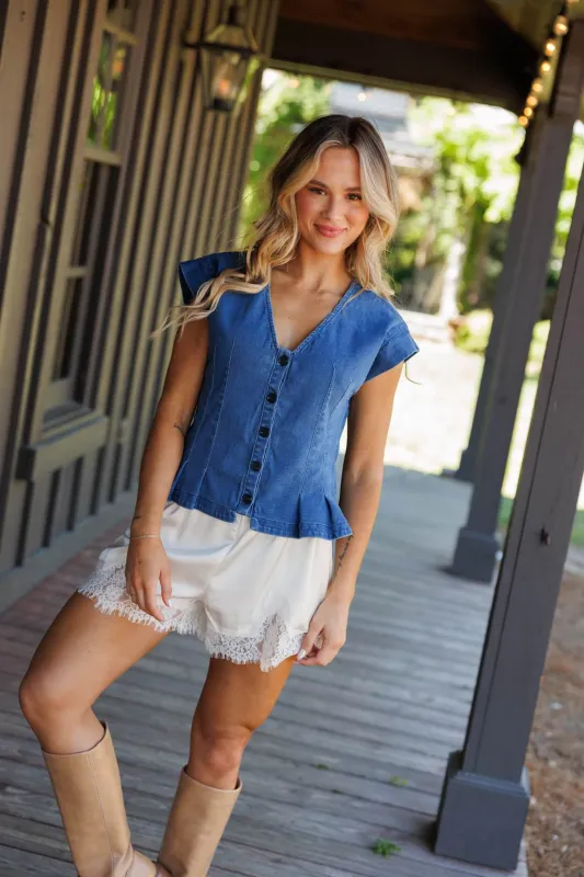 Open Road Denim Top made by Klesis