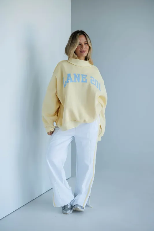 Yellow Lane 201 Mock Neck Sweatshirt made by LANE 201
