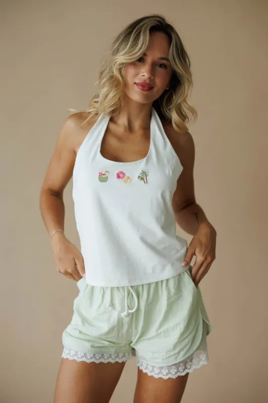 Halter Aloha Knit Top made by Sunday Edition
