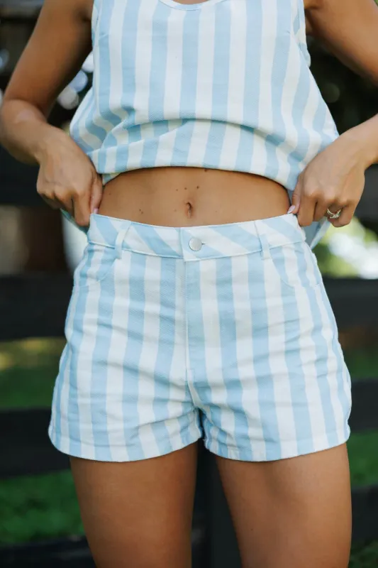 Cape Light Striped Shorts made by Sunday Edition