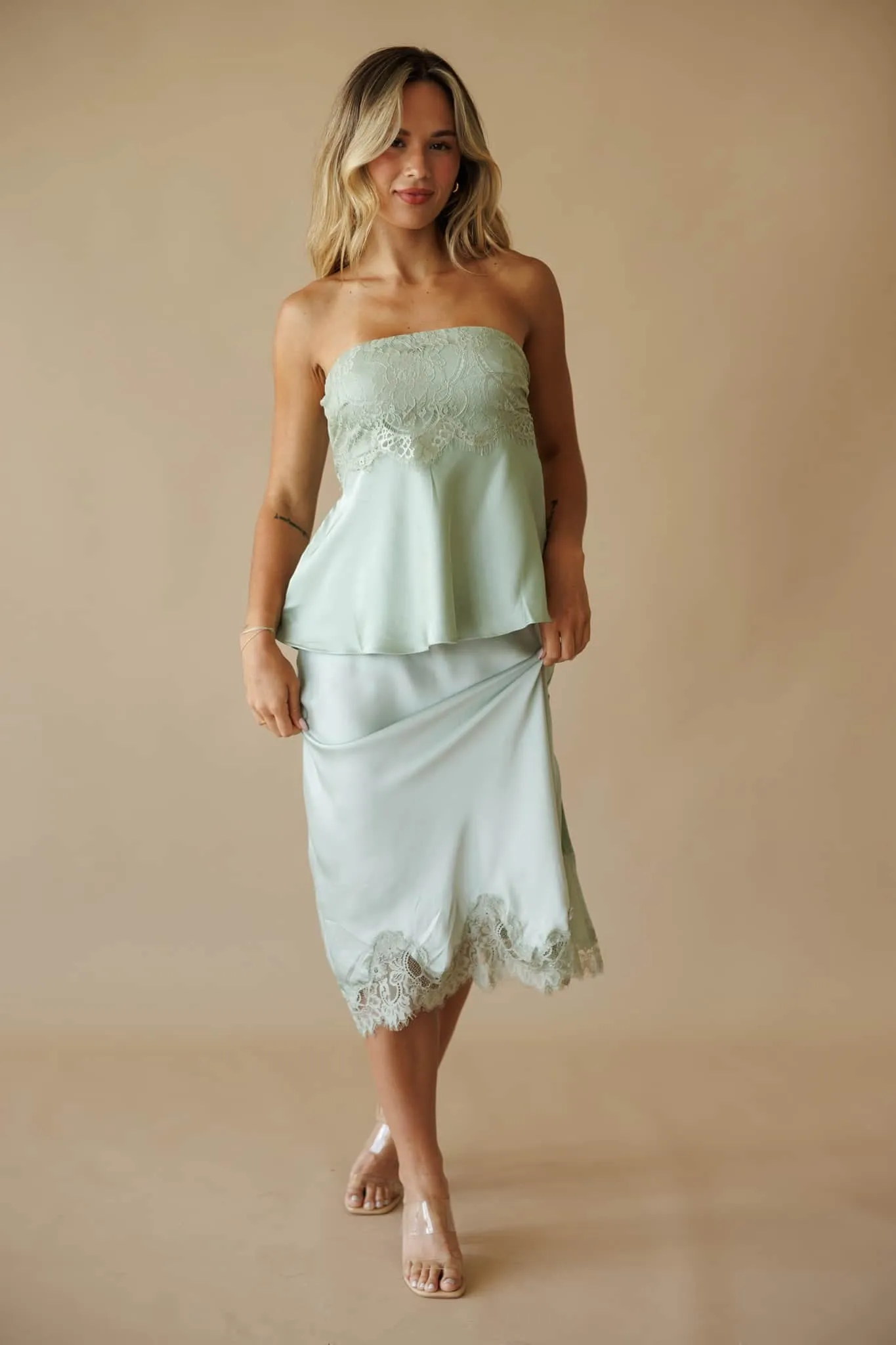 Satin Secrets Tube Top sold by LANE 201