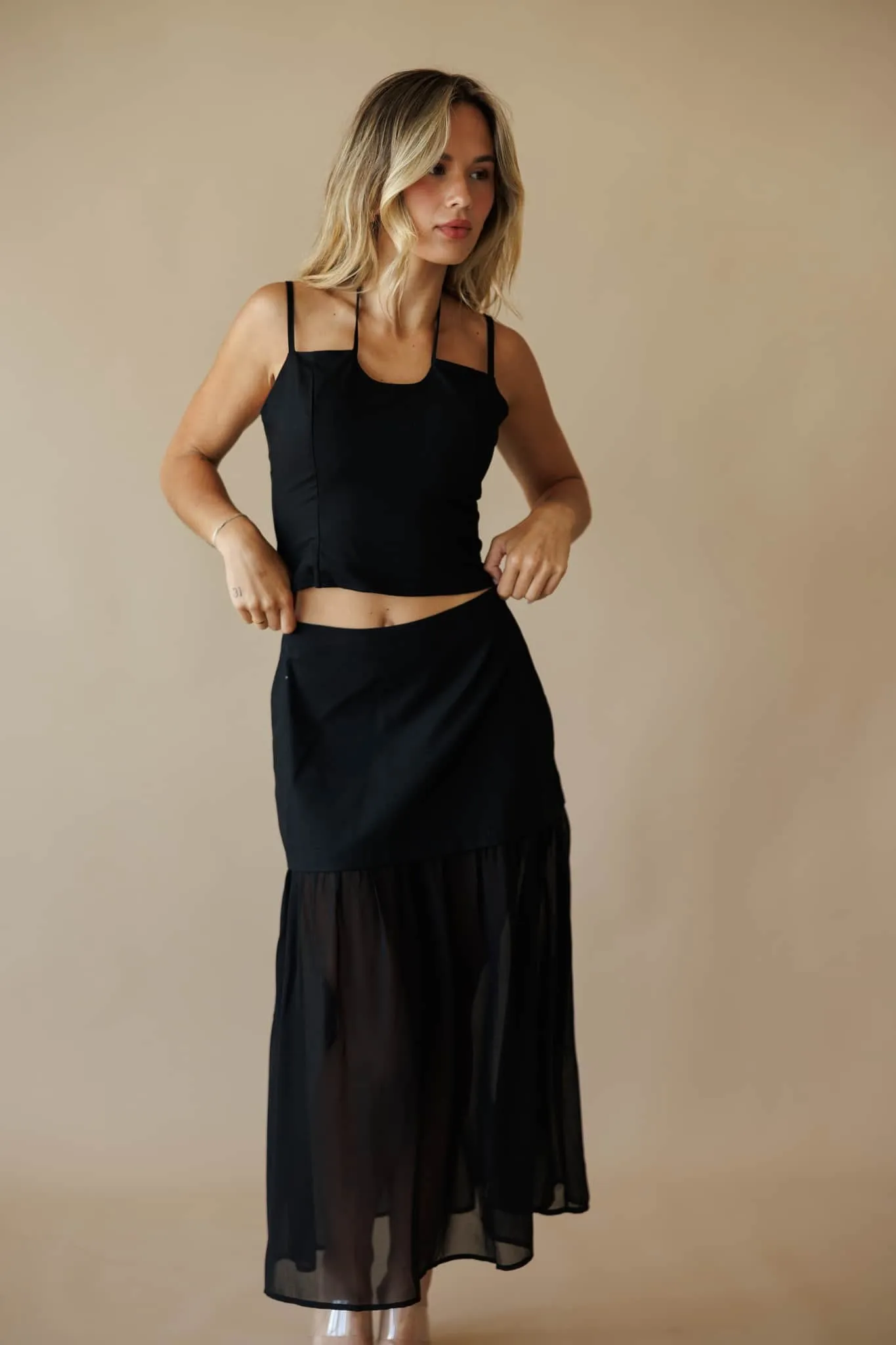 Black Front Cut Out Top sold by LANE 201 product image thumbnail 5