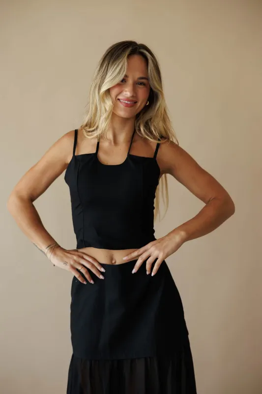 Black Front Cut Out Top made by Le Lis