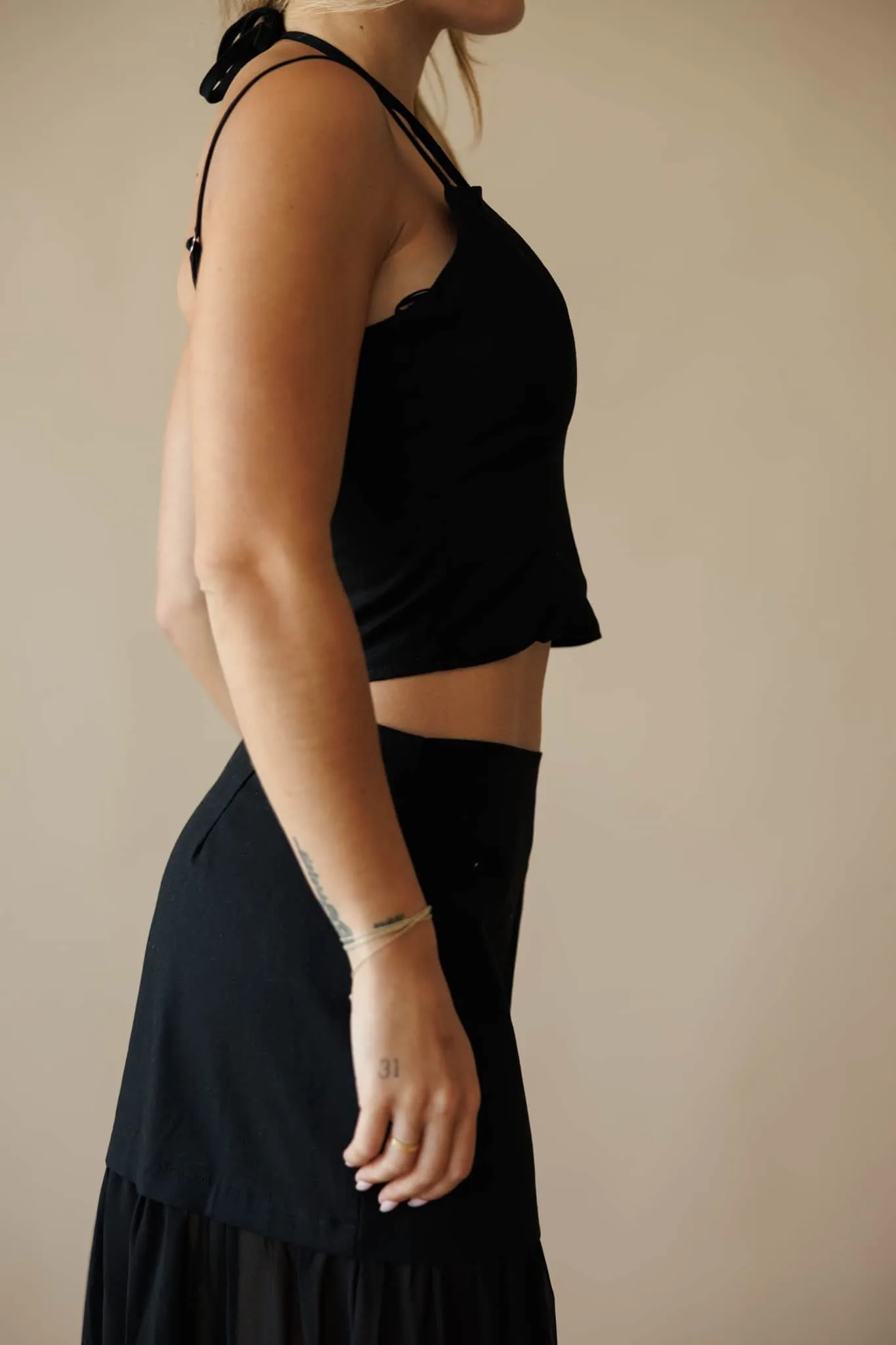Black Front Cut Out Top sold by LANE 201 product image thumbnail 4