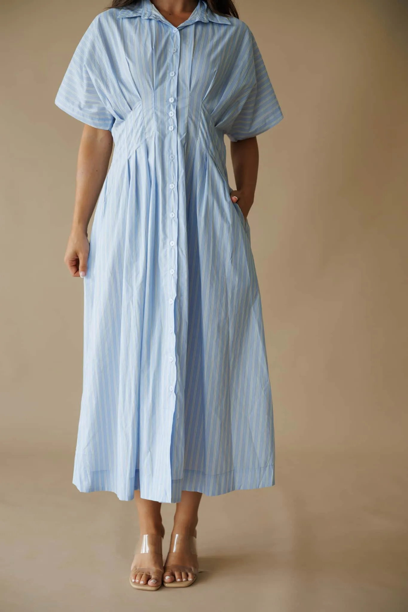 Striped Dolman Sleeve Midi Dress sold by LANE 201 product image thumbnail 5