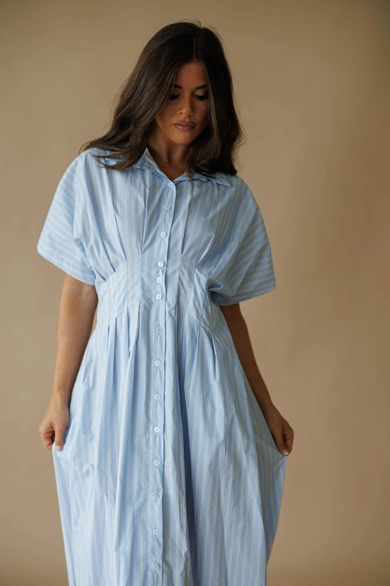 Striped Dolman Sleeve Midi Dress sold by LANE 201 product image thumbnail 3