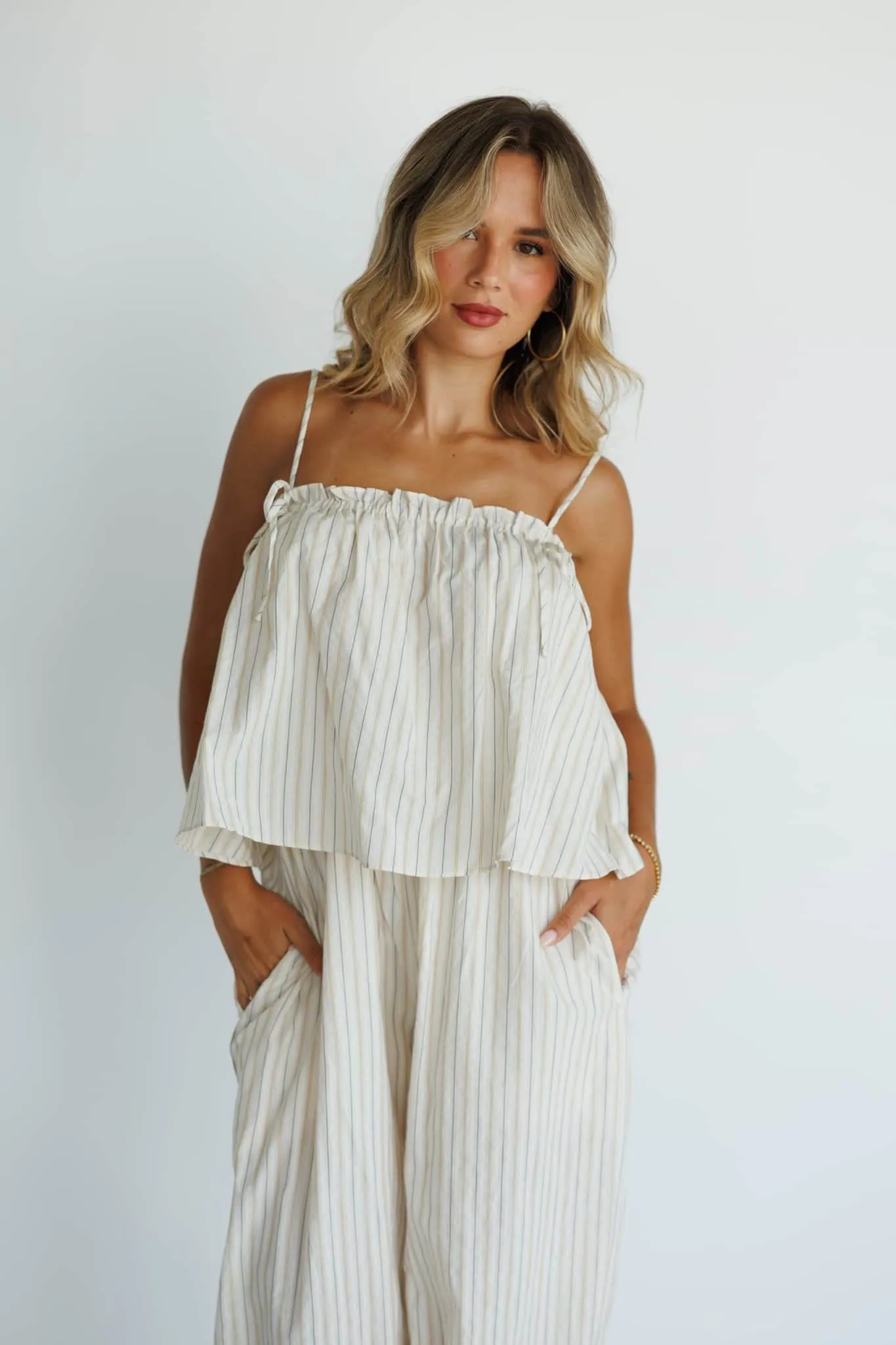 Striped Top Balloon Jumpsuit sold by LANE 201 product image thumbnail 2