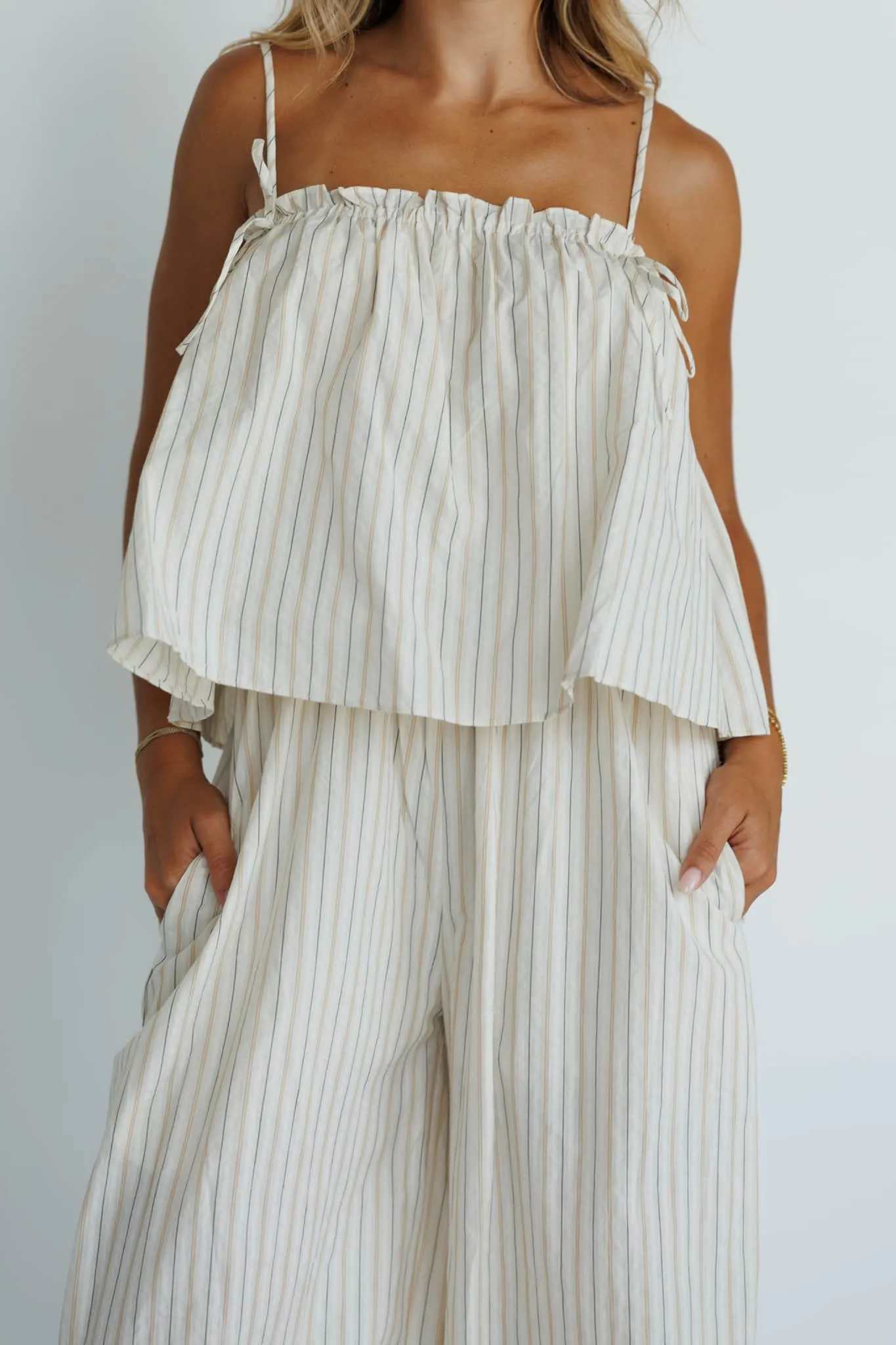 Striped Top Balloon Jumpsuit sold by LANE 201 product image thumbnail 5