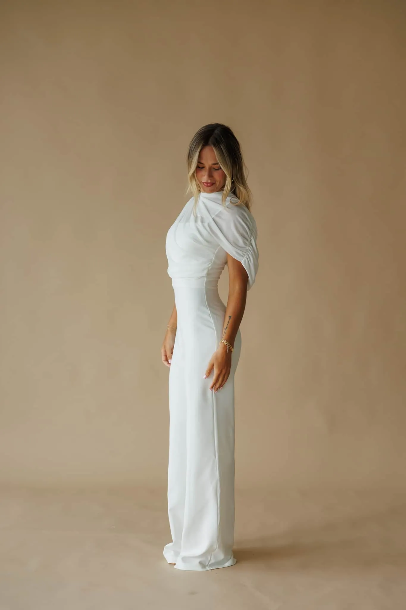 Asymmetric Cape Jumpsuit sold by LANE 201 product image thumbnail 4