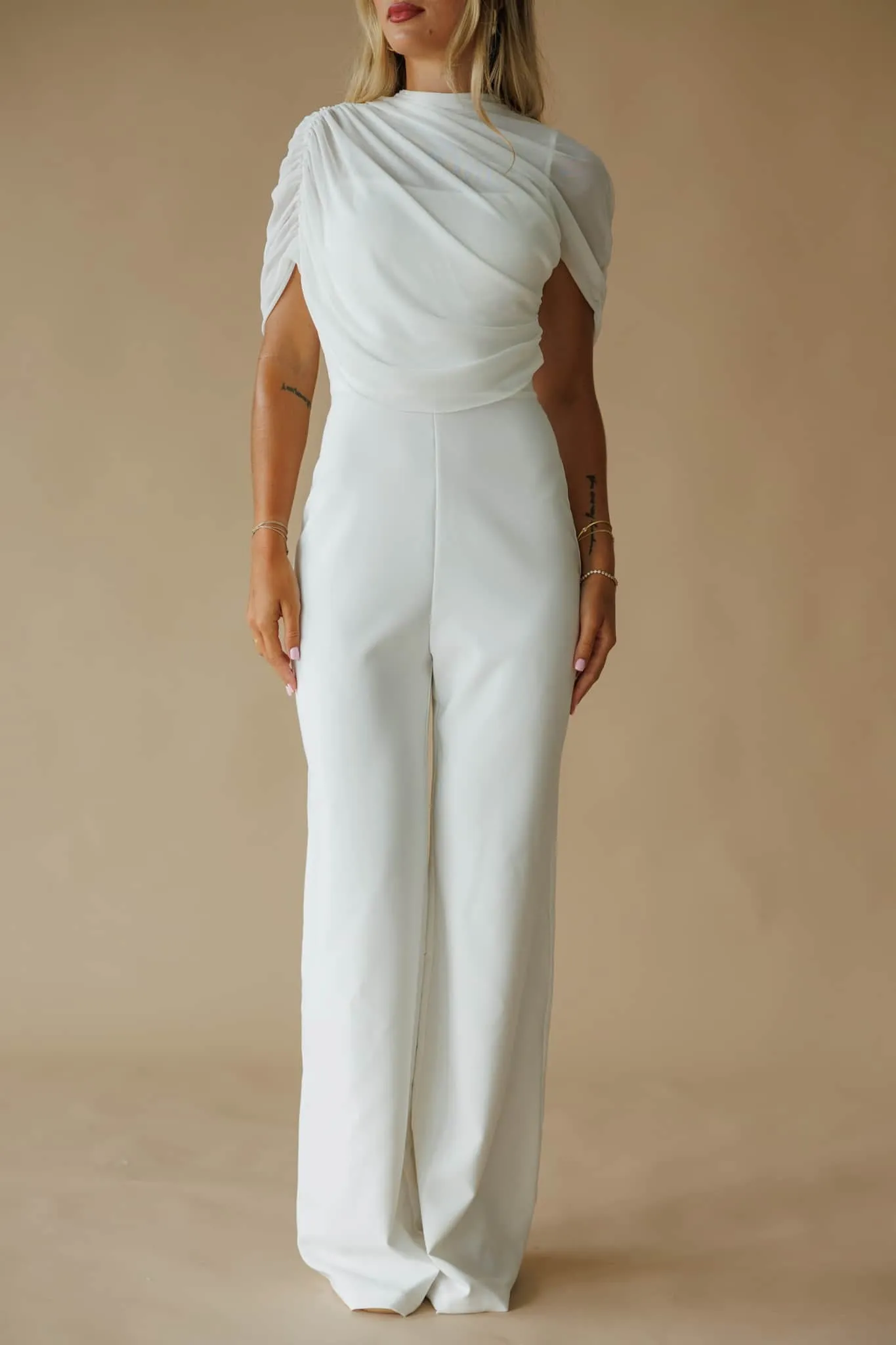 Asymmetric Cape Jumpsuit sold by LANE 201 product image thumbnail 5