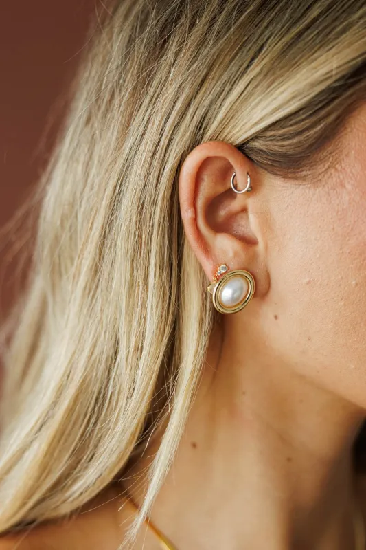 Gold Plated Pearl Earrings made by Fame Accessories