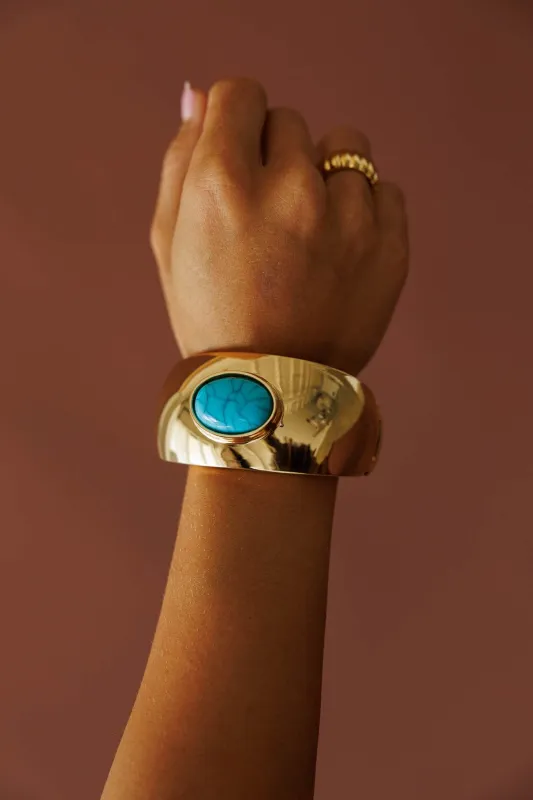 Turquoise Echo Bangle Bracelet made by Fame Accessories