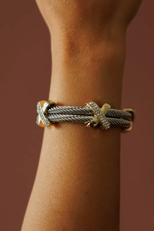 Mixed Metal Cable Bracelet made by Fame Accessories