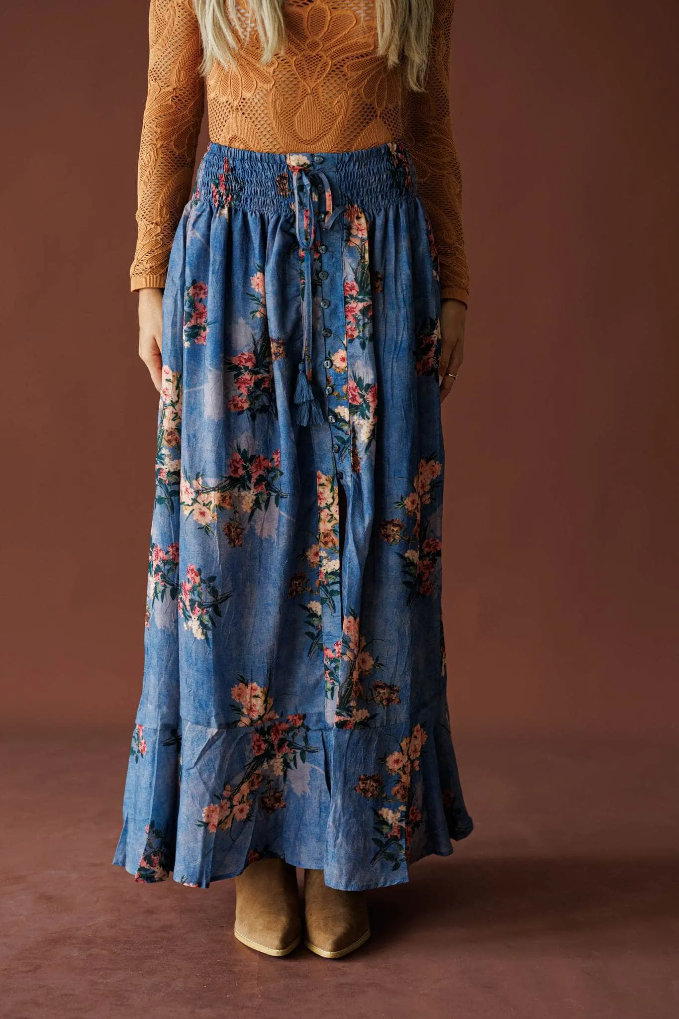 Wild Bouquet Maxi Skirt sold by LANE 201 product image thumbnail 4