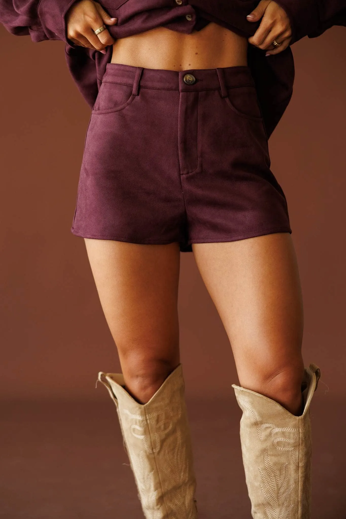 Favorite Season Suede Shorts sold by LANE 201