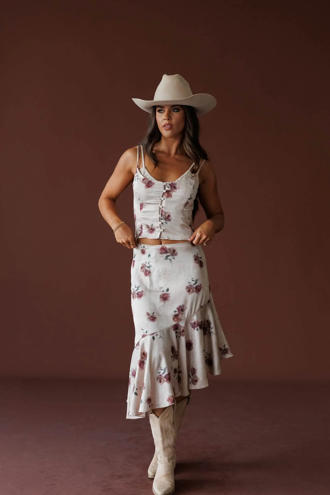 Private Garden Satin Top sold by LANE 201