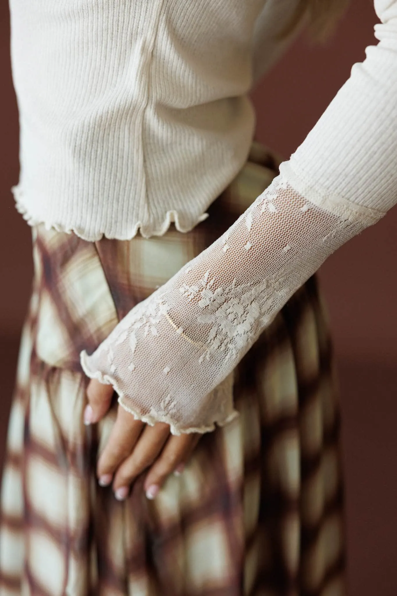 Knit Lace Mixed Top sold by LANE 201 product image thumbnail 2