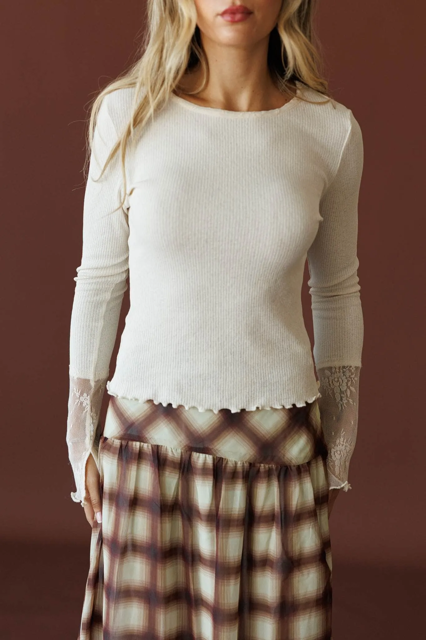 Knit Lace Mixed Top sold by LANE 201 product image thumbnail 3