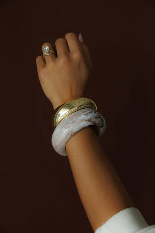 Marbled Stone Bangle Set made by Fame Accessories