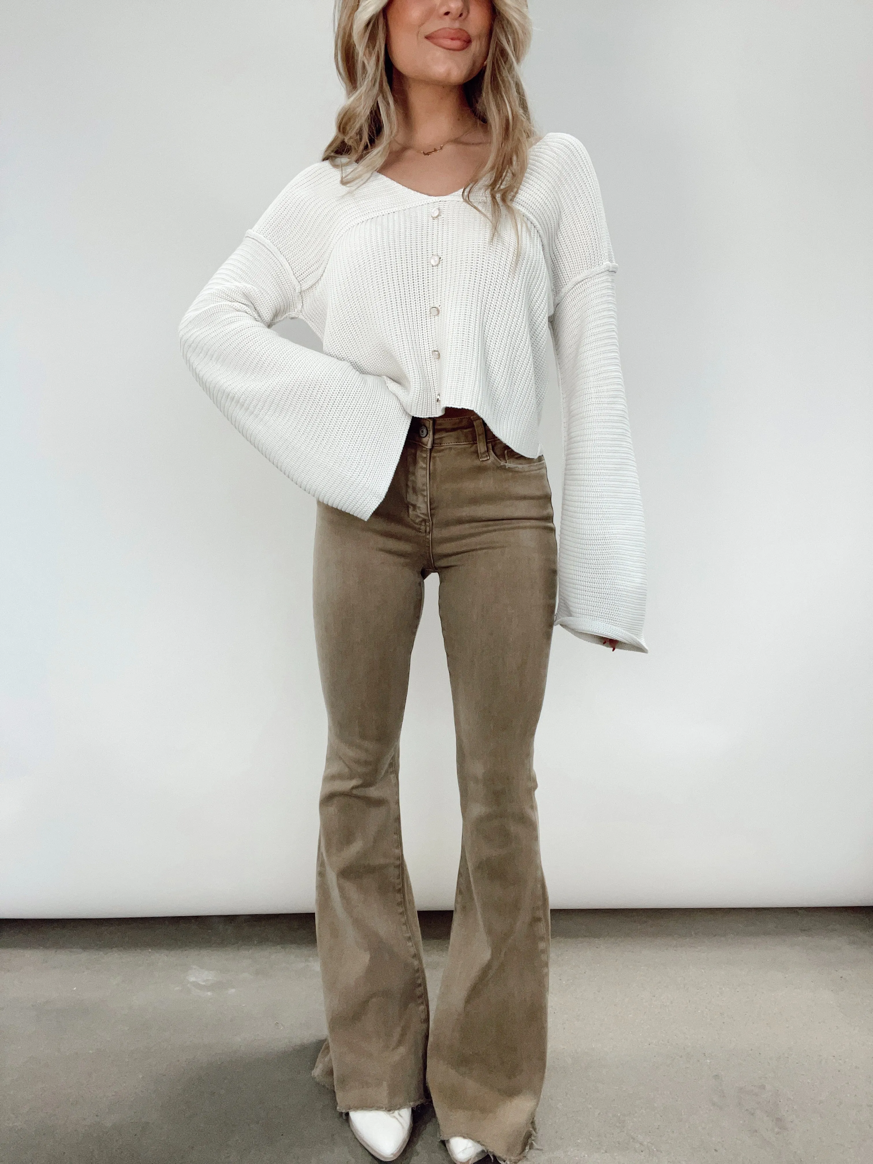 Vervet Brown Super Flare Denim sold by LANE 201 product image thumbnail 4
