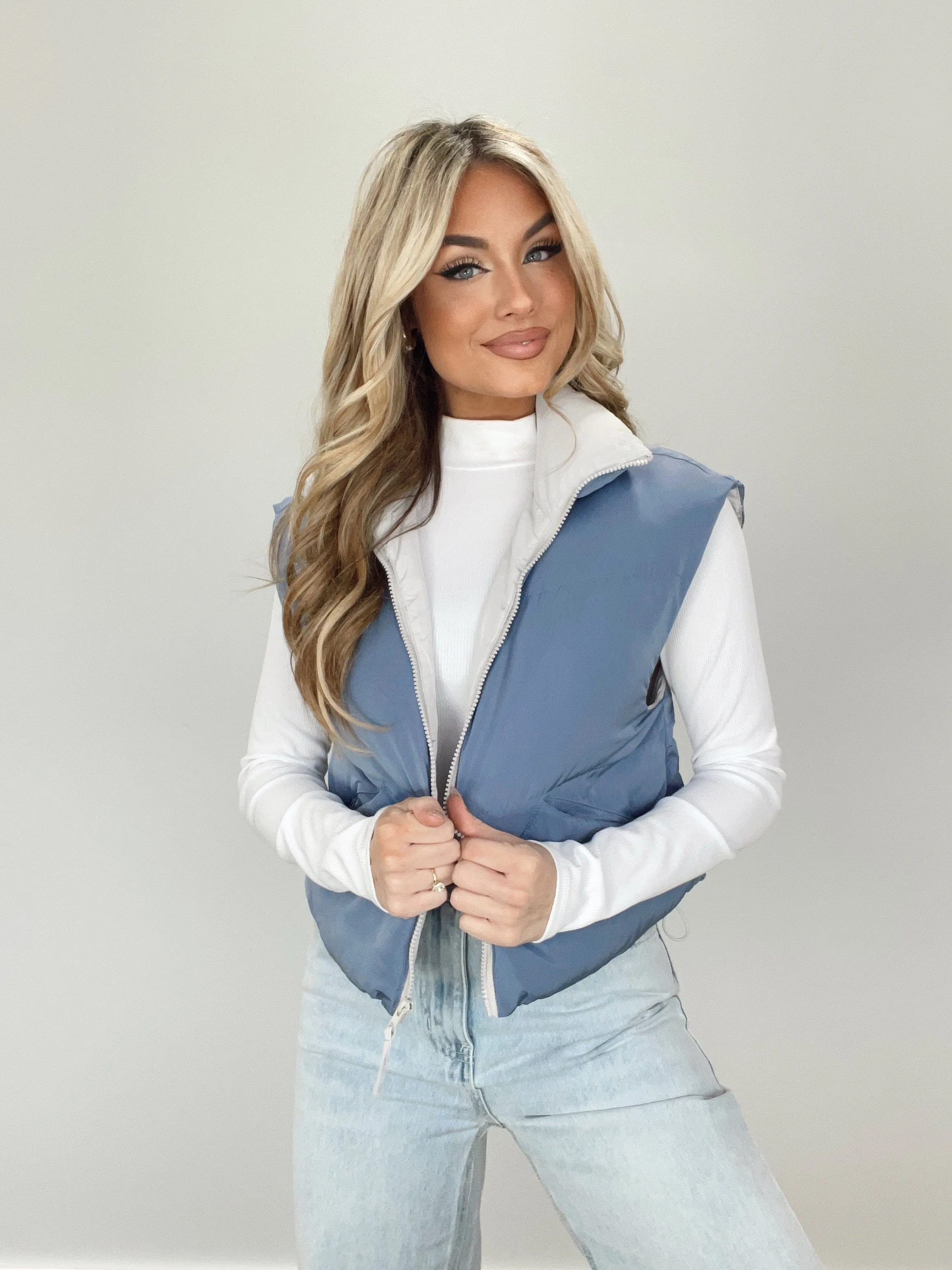 Blue Puffy Vest sold by LANE 201 product image thumbnail 5