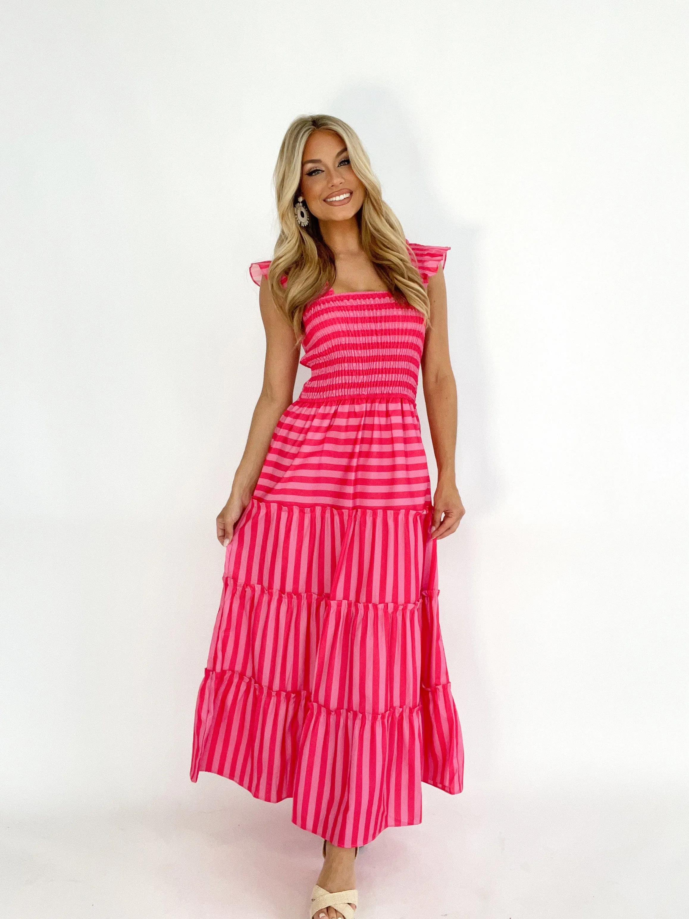 Sweet Melon Striped Maxi Dress sold by LANE 201 product image thumbnail 3