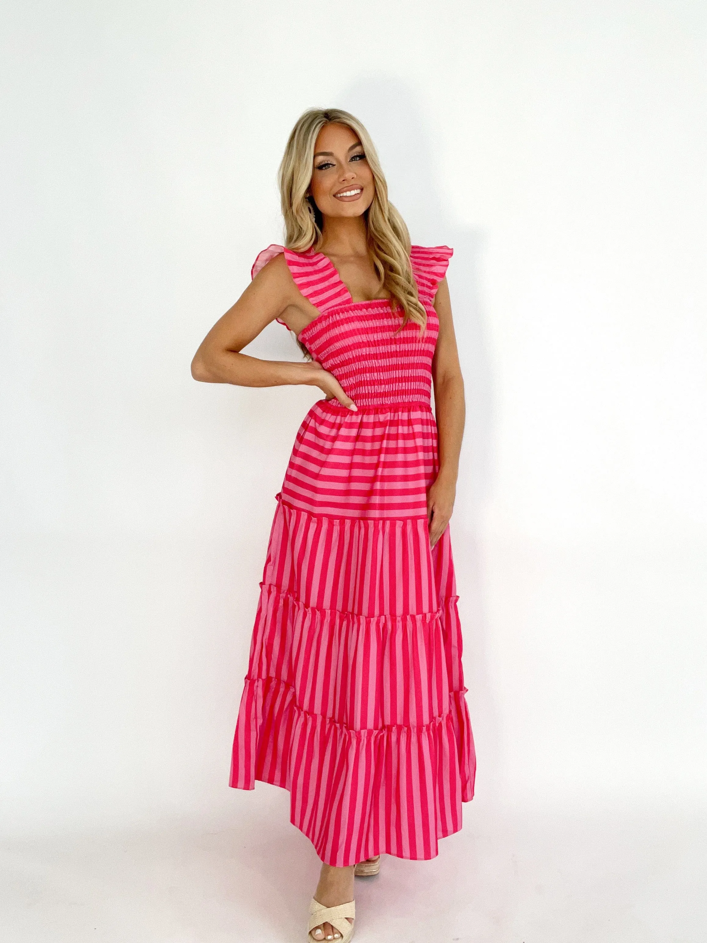 Sweet Melon Striped Maxi Dress sold by LANE 201