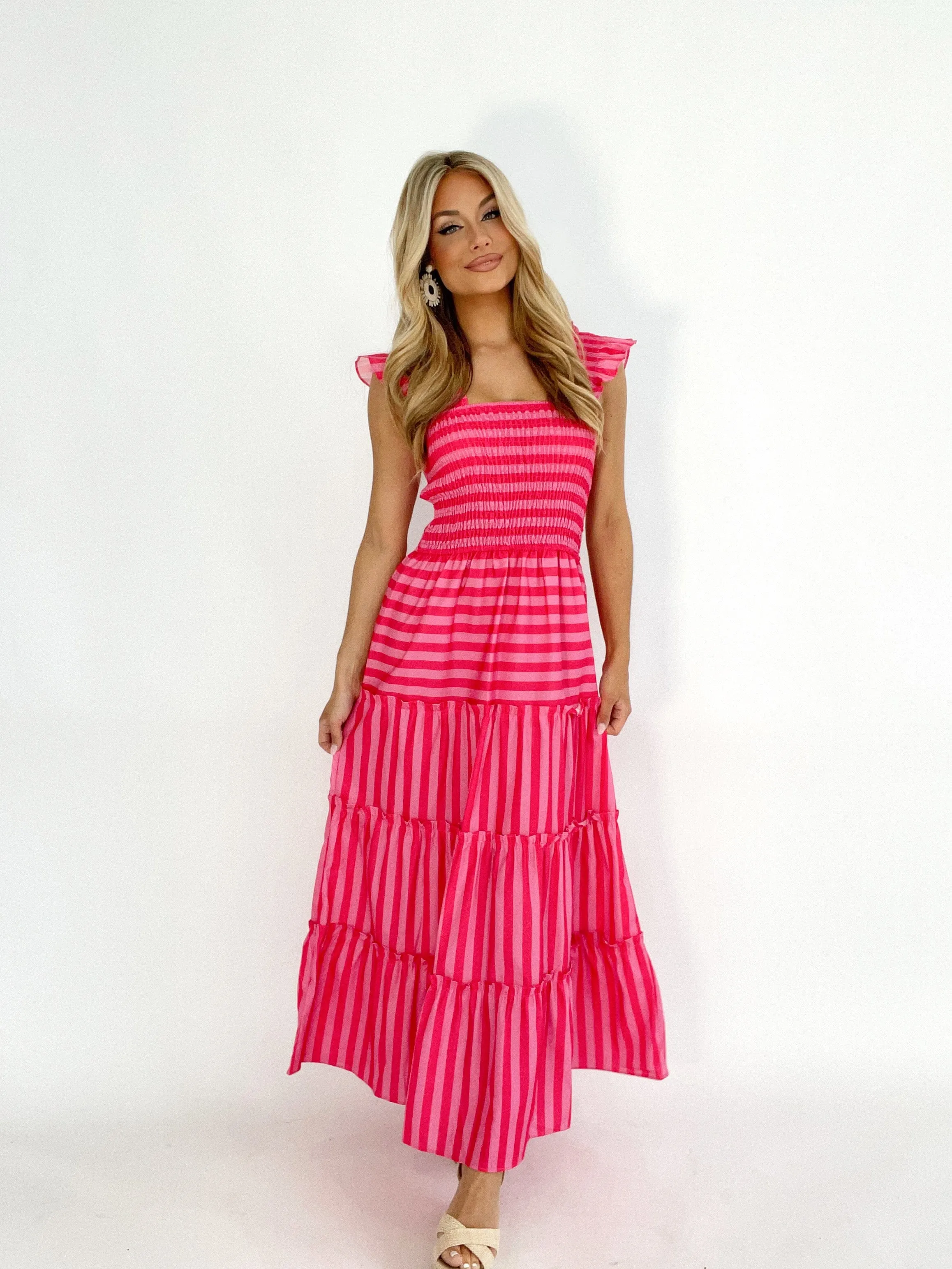 Sweet Melon Striped Maxi Dress sold by LANE 201 product image thumbnail 4