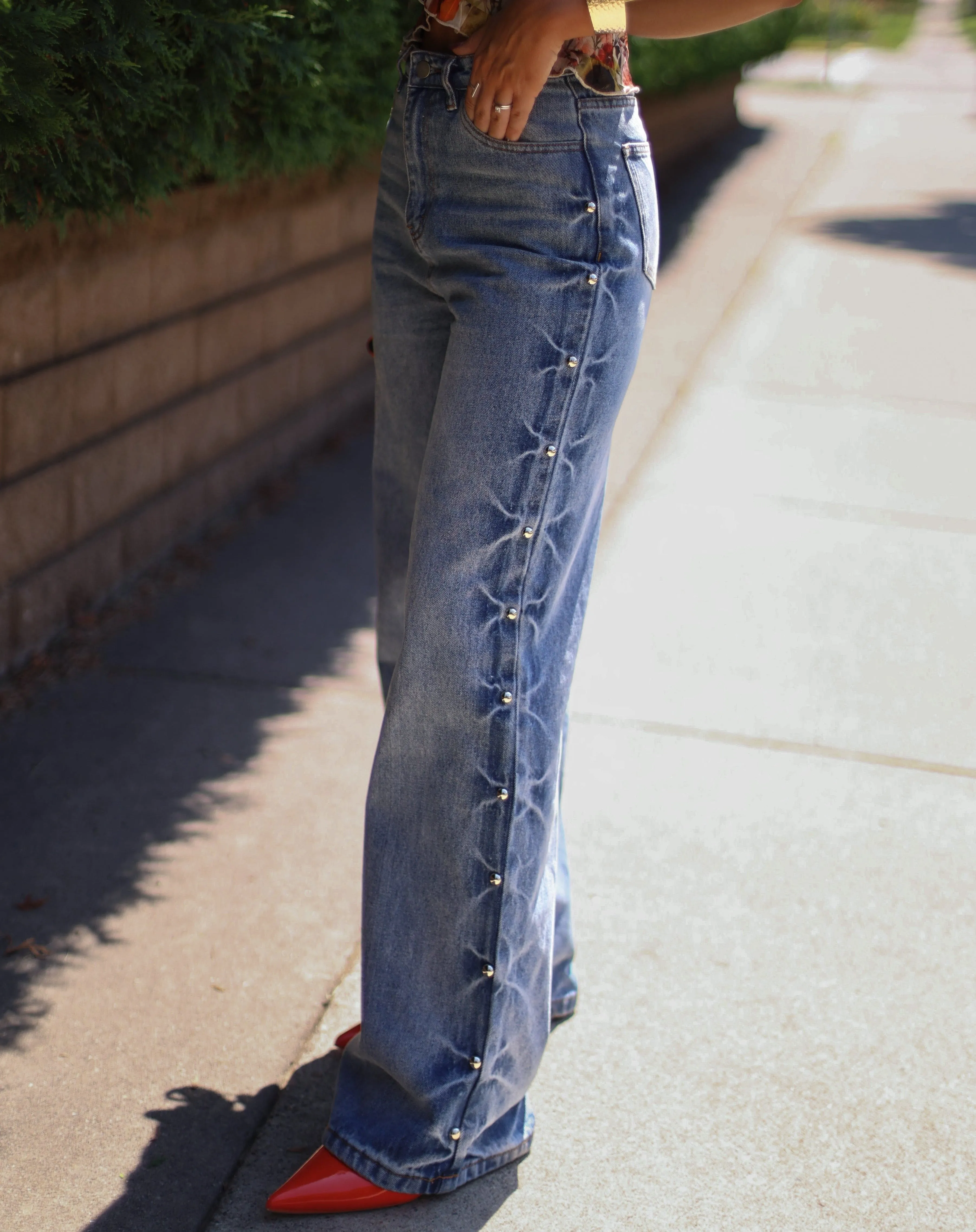 Strut My Way Studded Denim sold by LANE 201
