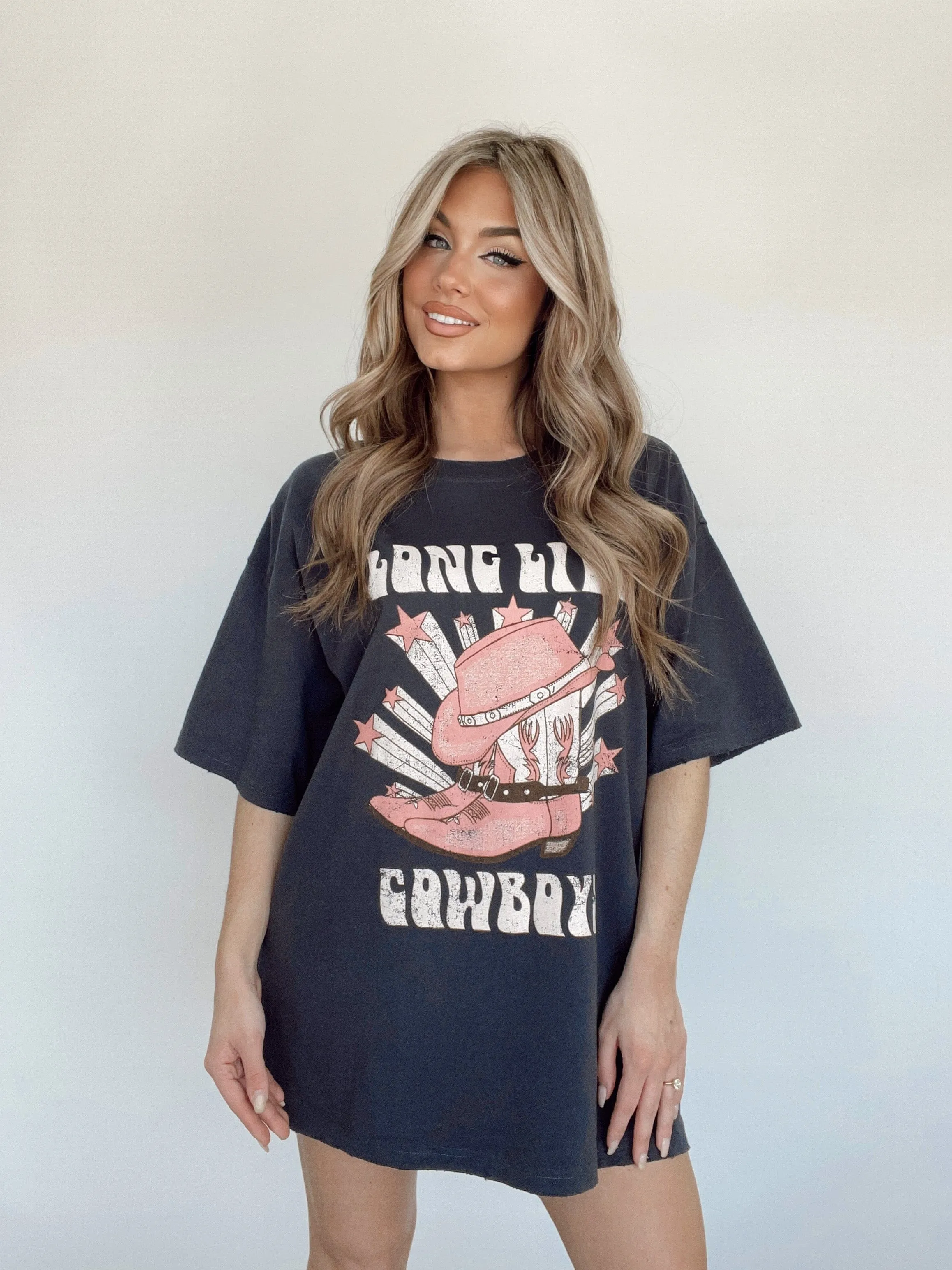 Black Long Live Cowboys Graphic Tee sold by LANE 201 product image thumbnail 4