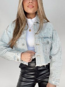 Leave A Little Sparkle Denim Jacket sold by LANE 201