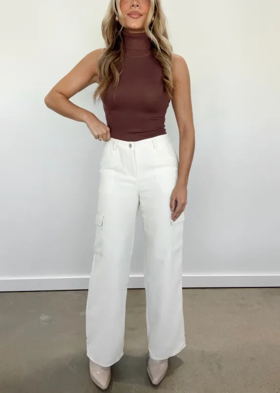 Sweet Cream Cargo Pants sold by LANE 201