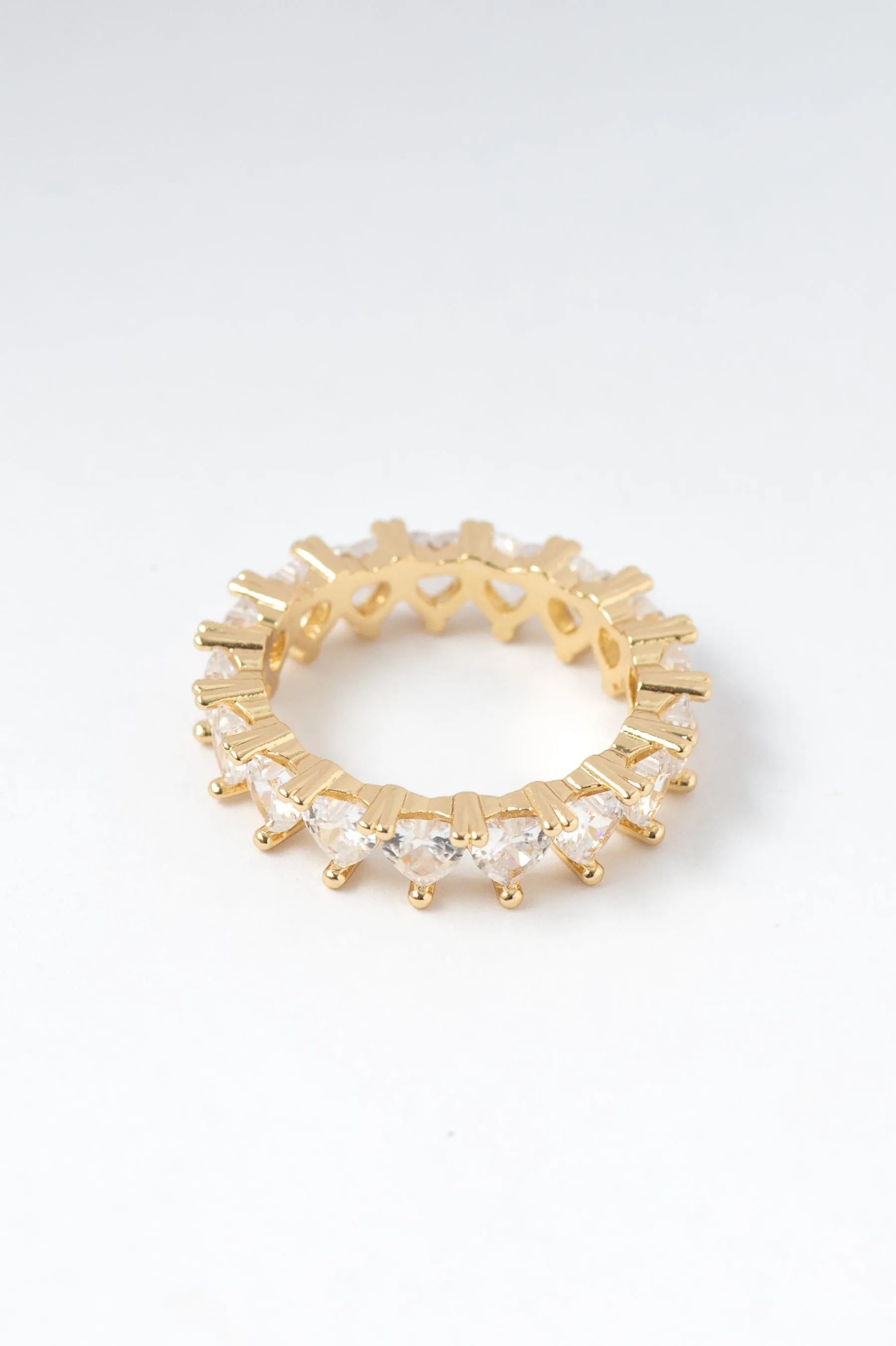 Gold Heart Crystal Ring sold by LANE 201 product image thumbnail 5