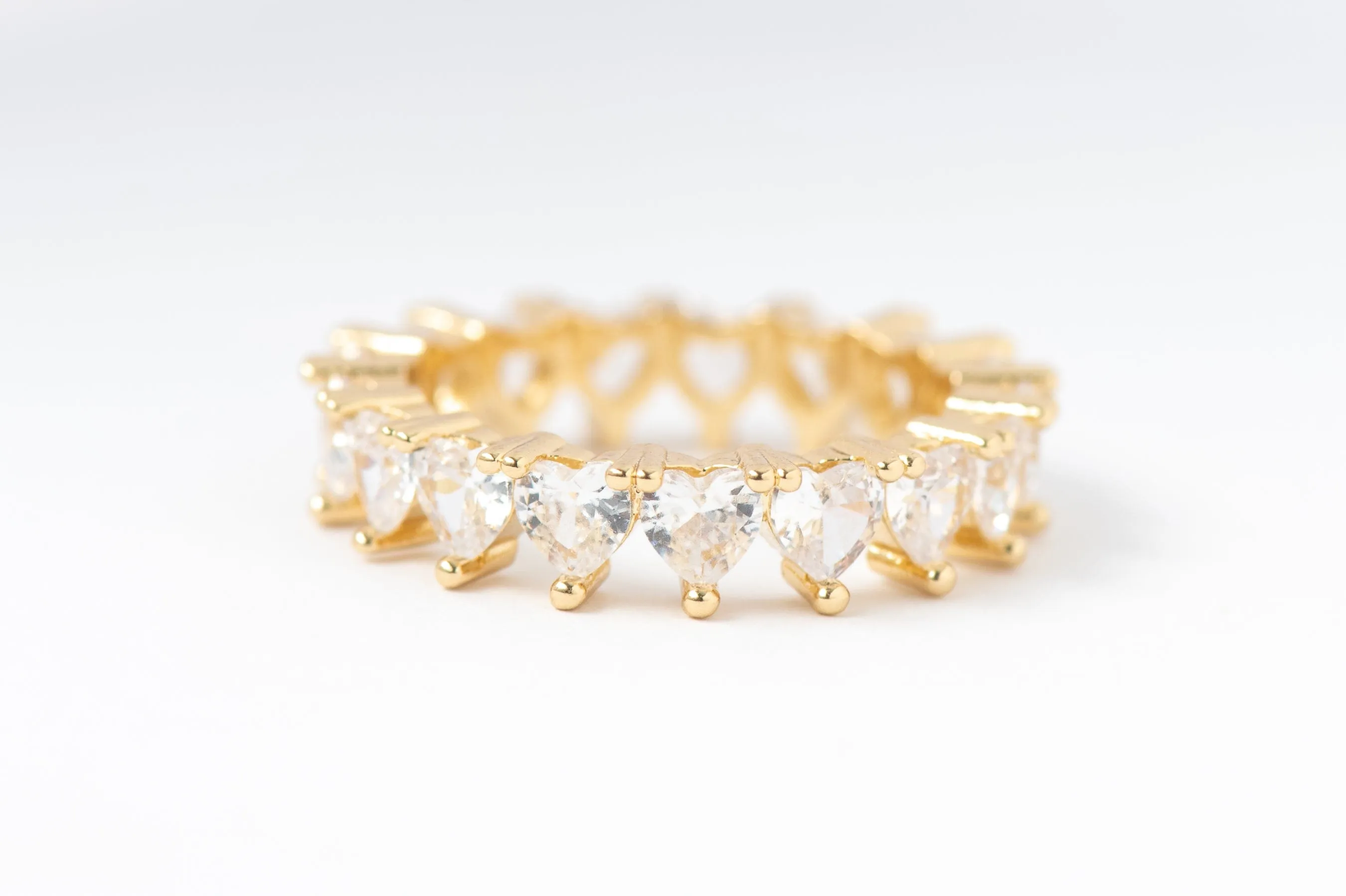 Gold Heart Crystal Ring sold by LANE 201 product image thumbnail 2