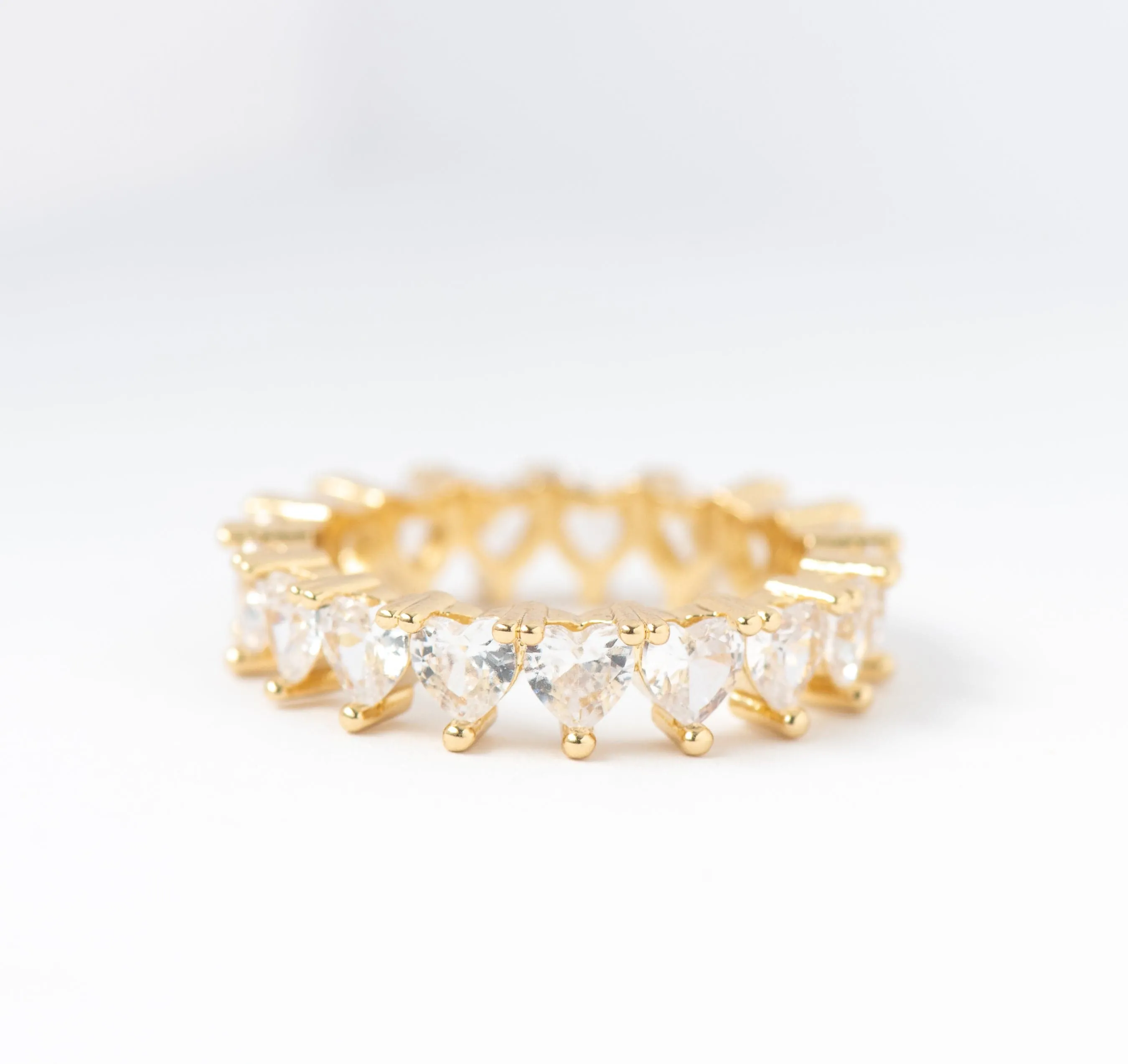 Gold Heart Crystal Ring sold by LANE 201