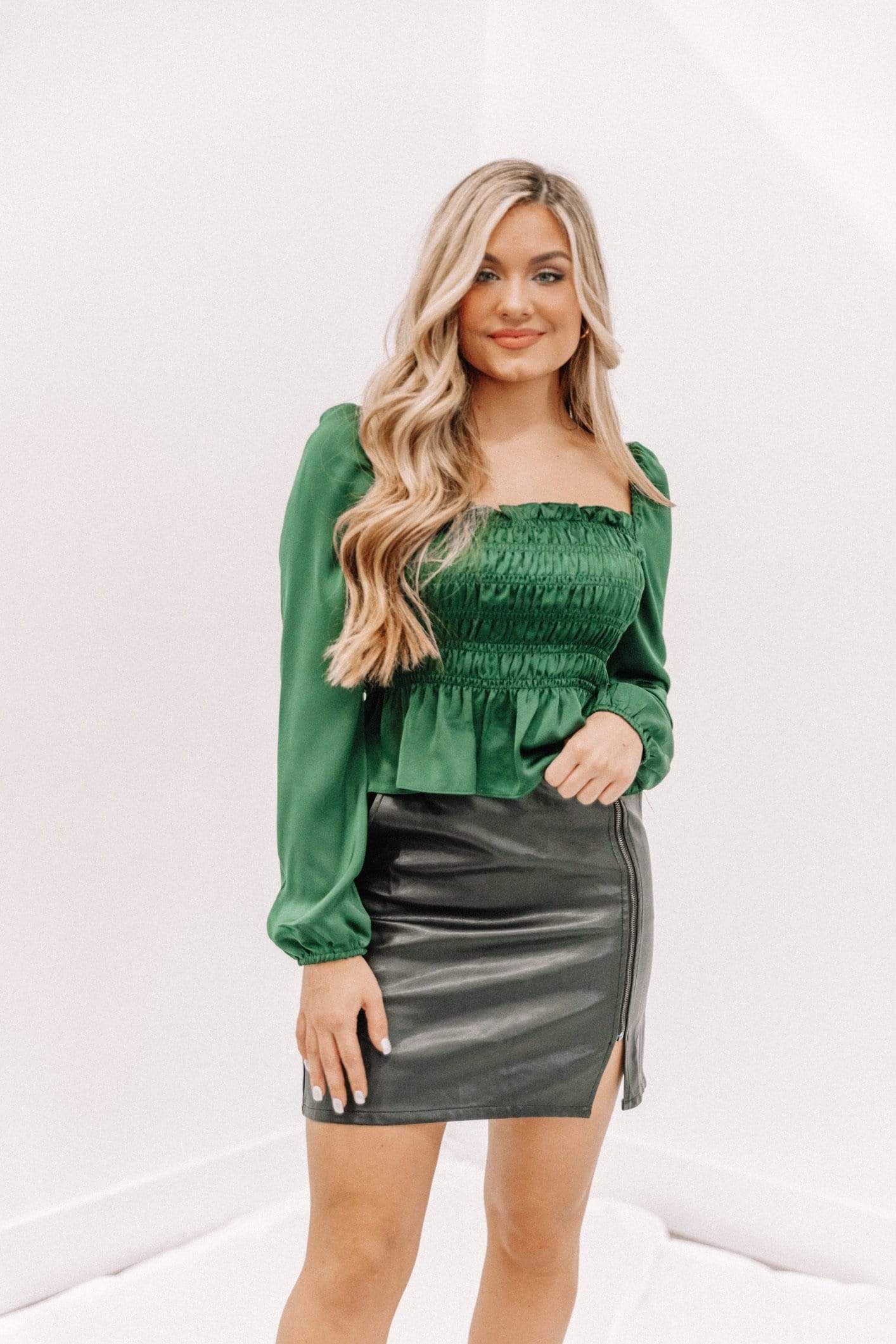 Dark Green Must Be Nice Top sold by LANE 201