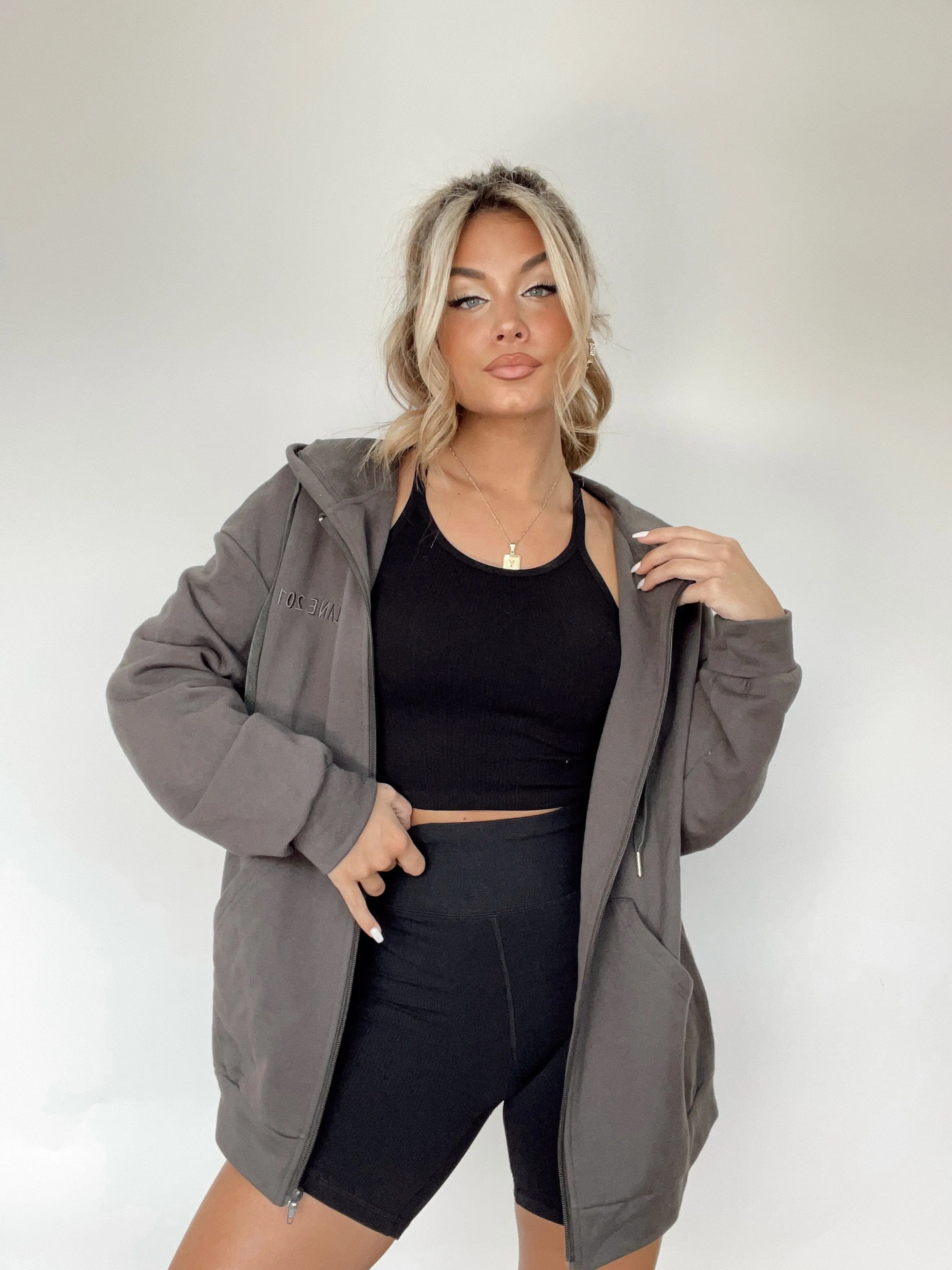 Charcoal Lane 201 Zip Up Hoodie sold by LANE 201 product image thumbnail 3