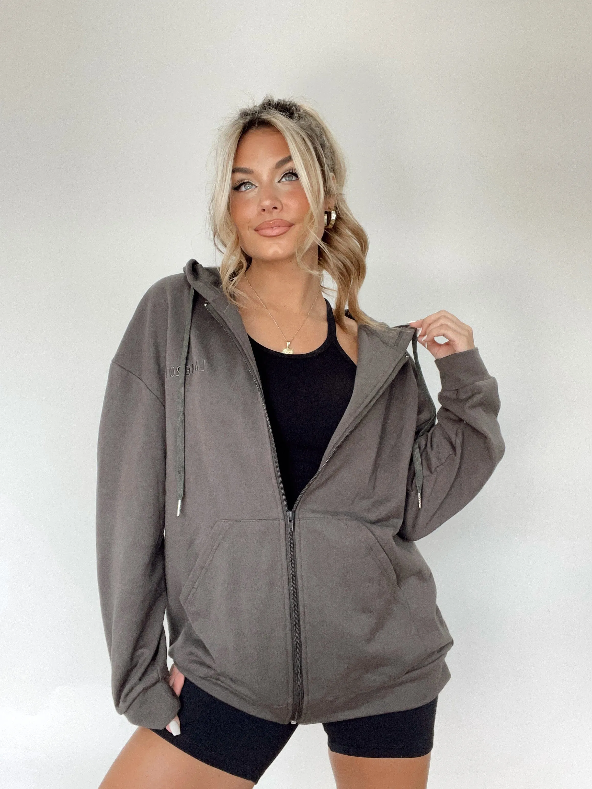Charcoal Lane 201 Zip Up Hoodie sold by LANE 201 product image thumbnail 2