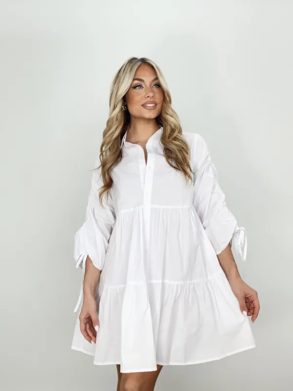 Collared Button Up Mini Dress sold by LANE 201